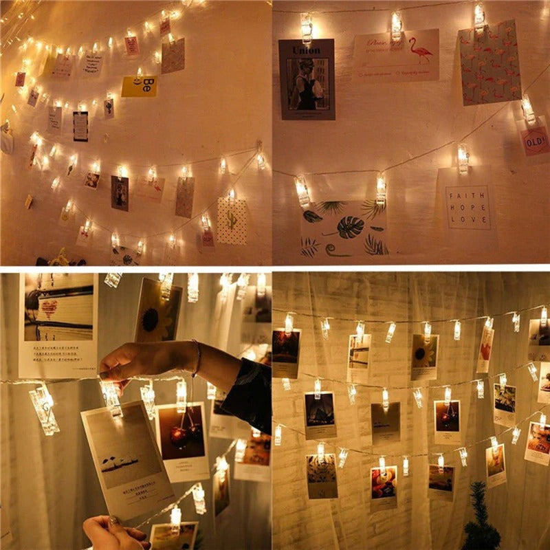 3.5M 20 LED Big Photo Clips LED Battery Powered Decoration Lights For Home
