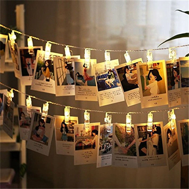 3.5M 20 LED Big Photo Clips LED Battery Powered Decoration Lights For Home