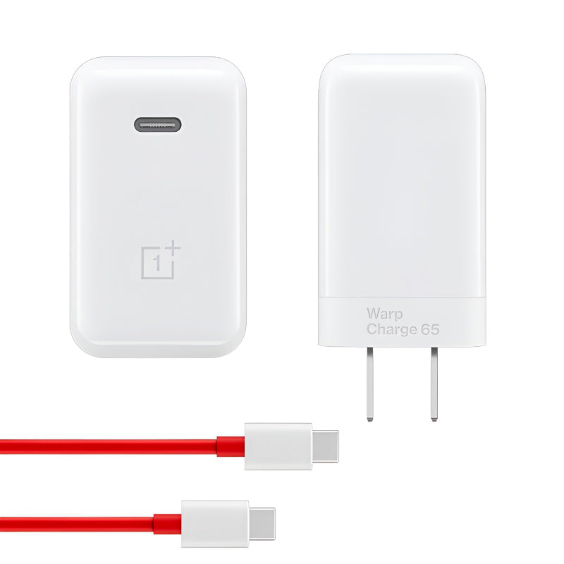 OnePlus 65W Warp Charge Power Adapter with Type-C to Type-C Fast Charging Cable