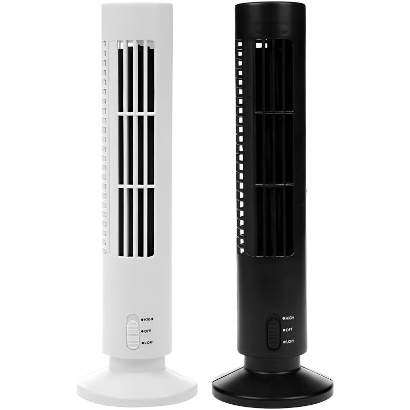 CoolWave USB Vertical Bladeless Tower Fan – Mini Air Conditioner, Quiet Cooling Fan for Home, Office, and Desktop