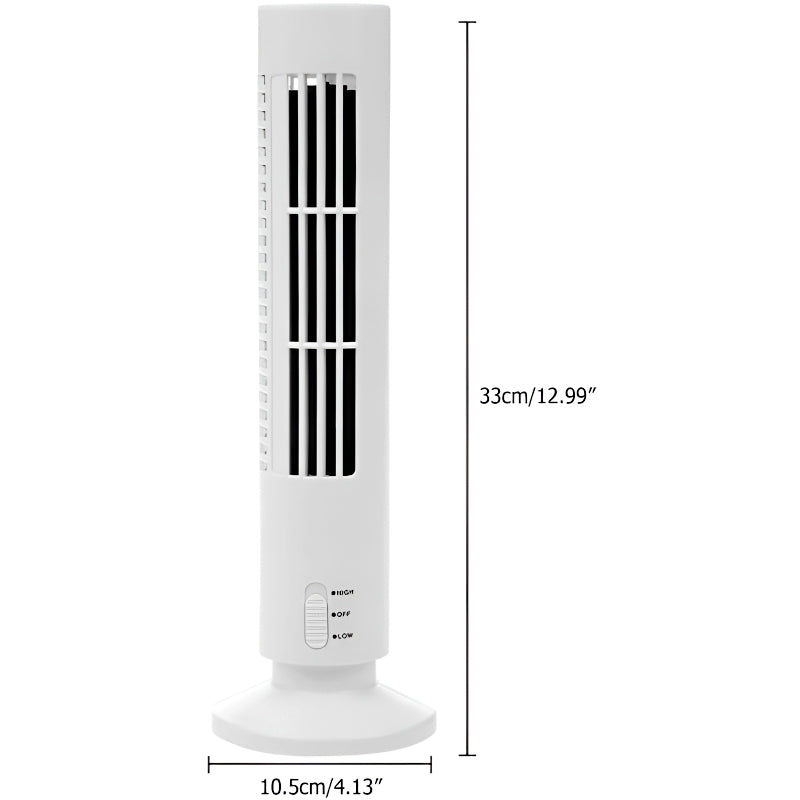 CoolWave USB Vertical Bladeless Tower Fan – Mini Air Conditioner, Quiet Cooling Fan for Home, Office, and Desktop