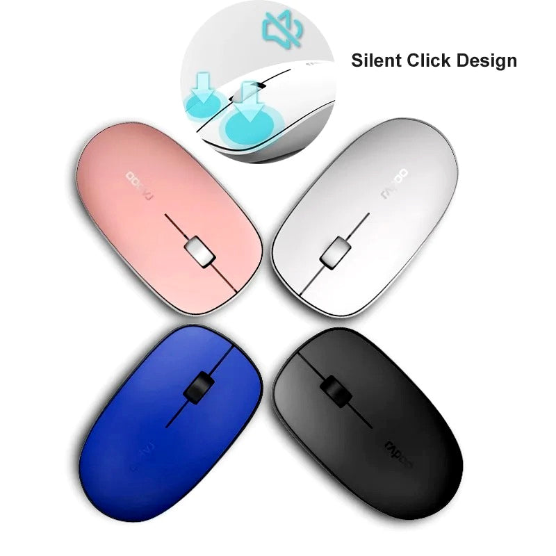 Rapoo M200 Silent Multi-Mode Wireless Mouse – Bluetooth 3.04.0 & 2.4GHz, 1300 DPI, Ultra-Slim Design