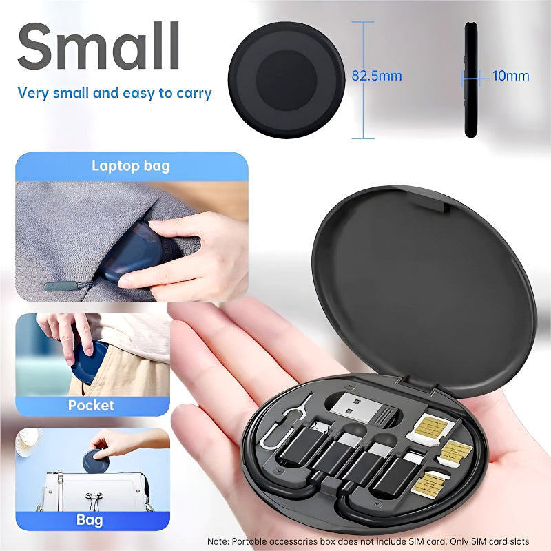 60W Multifunctional Fast Charging Data Cable Set – Portable 5-in-1 Charging Solution
