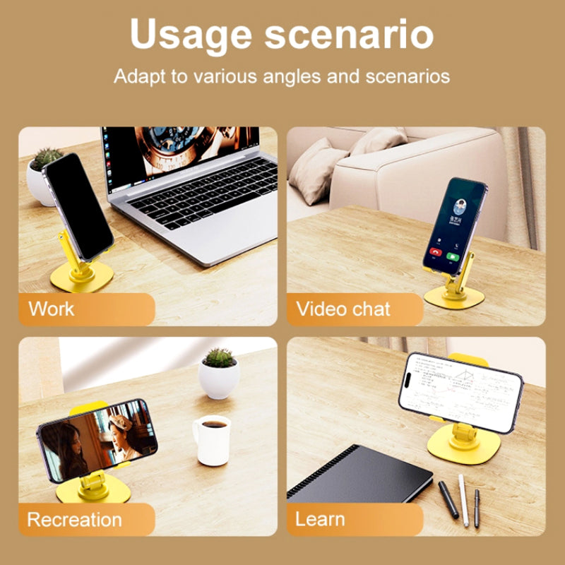 Phone Tablet Stand – 360° Rotation, Weighted Alloy Base and Anti-Shake Design S118 Collapsible Telescopic