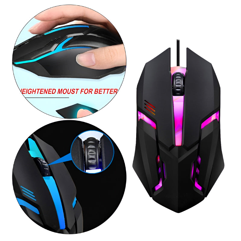 Zornwee GMO2 Wired USB Optical Gaming Mouse – Sleek Design, RGB Backlight & Smooth Control