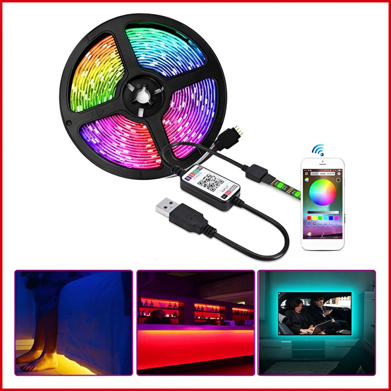 RGB LED Strip Light for Gaming control with Mobile App Control 3 Meter