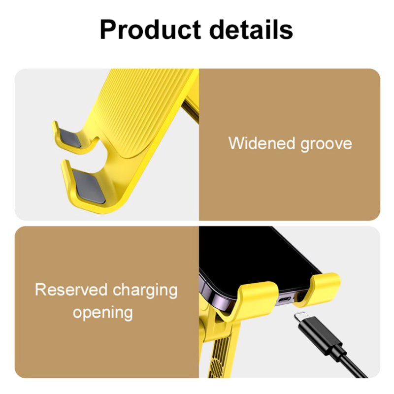 Phone Tablet Stand – 360° Rotation, Weighted Alloy Base and Anti-Shake Design S118 Collapsible Telescopic