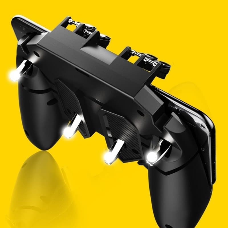 Gamepad Controller Six Fingers All In One PUBG Mobile Joystick Game Shooter Trigger