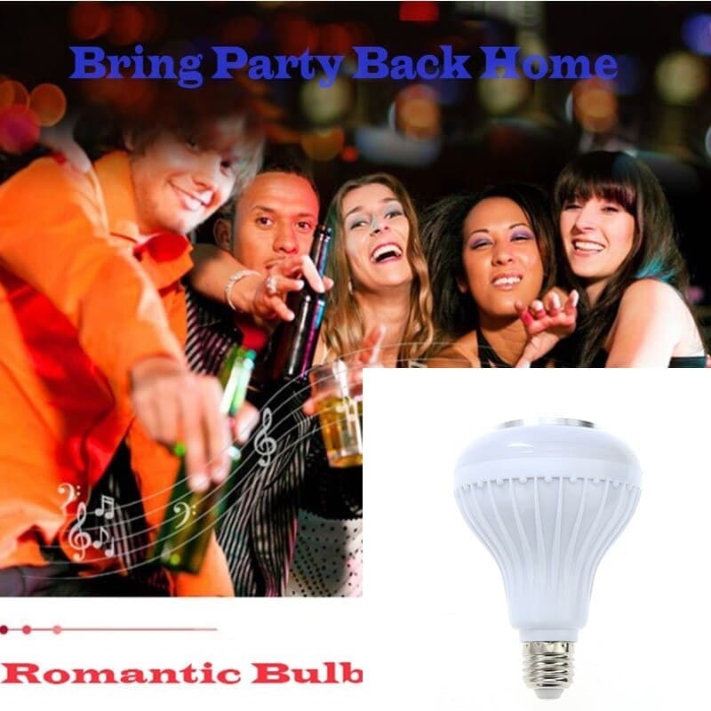 Wireless Bluetooth Speaker 12W RGB Bulb Lamp Smart Led Music Player Audio With Remote Control