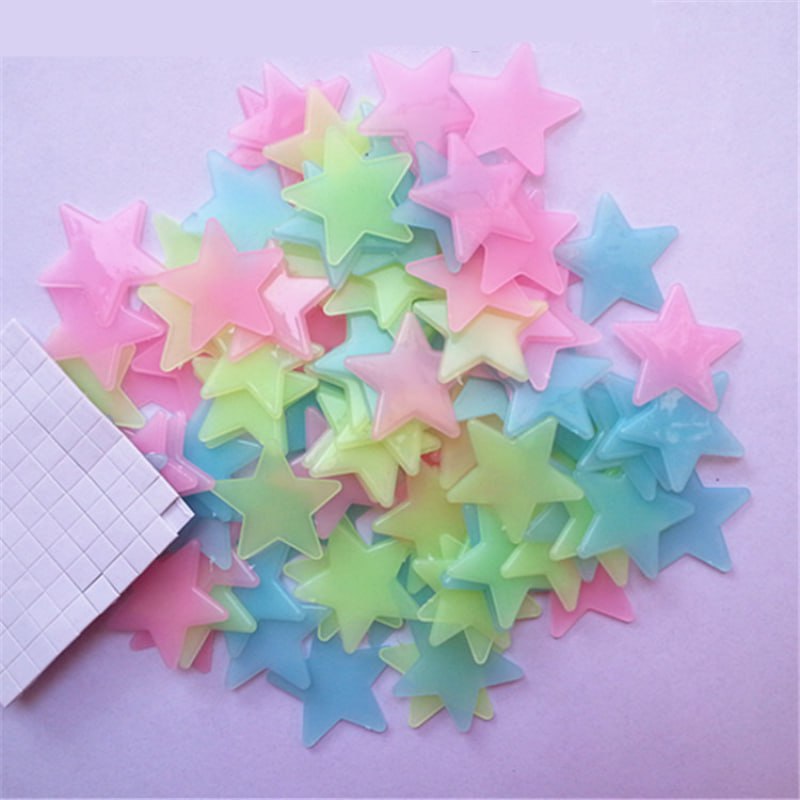 Stars Wall Stickers Pack Of 4 x 100 Pcs Glow In The Dark