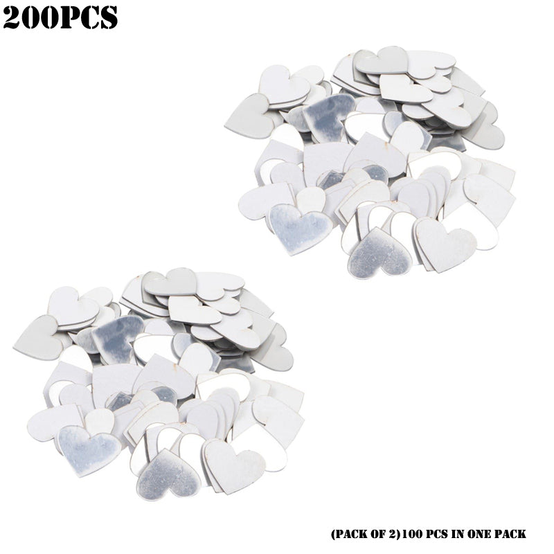 200 Pieces Mini 3D Heart-Shaped Acrylic Mirror Wall Stickers For Decorative Home Enhancement