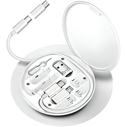 60W Multifunctional Fast Charging Data Cable Set – Portable 5-in-1 Charging Solution