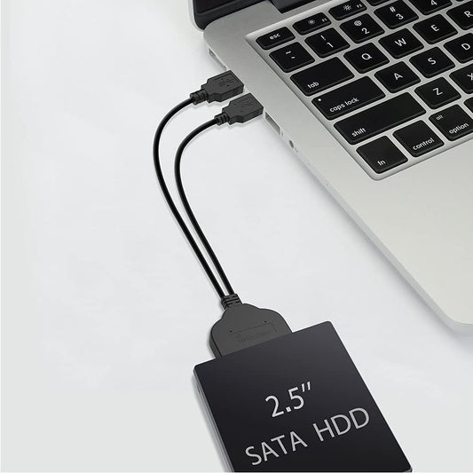 High Speed Dual USB 2.0 To 2.5″ SATA Hard Disk Drive Adapter W/UASP SATA To USB 2.0 Converter For SSD/HDD