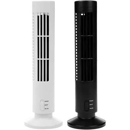 CoolWave USB Vertical Bladeless Tower Fan – Mini Air Conditioner, Quiet Cooling Fan for Home, Office, and Desktop