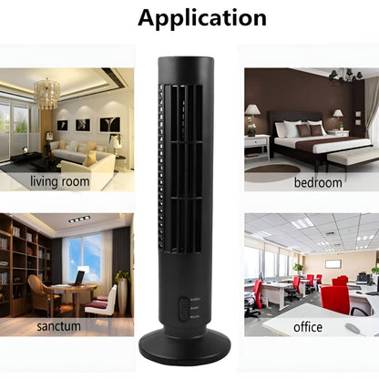 CoolWave USB Vertical Bladeless Tower Fan – Mini Air Conditioner, Quiet Cooling Fan for Home, Office, and Desktop