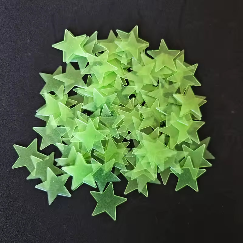 Stars Wall Stickers Pack Of 4 x 100 Pcs Glow In The Dark