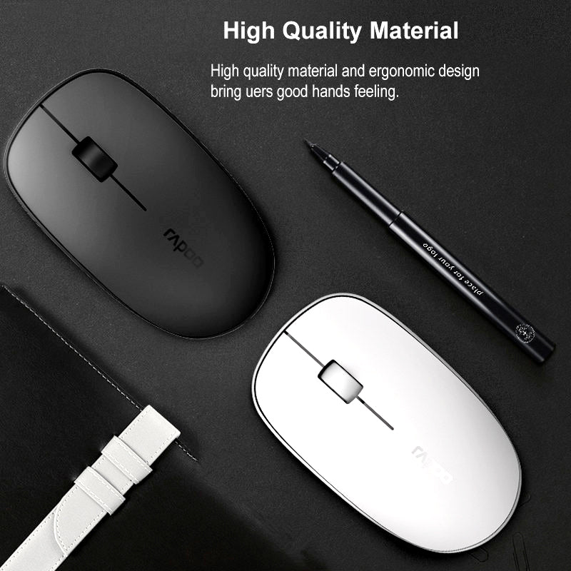 Rapoo M200 Silent Multi-Mode Wireless Mouse – Bluetooth 3.04.0 & 2.4GHz, 1300 DPI, Ultra-Slim Design