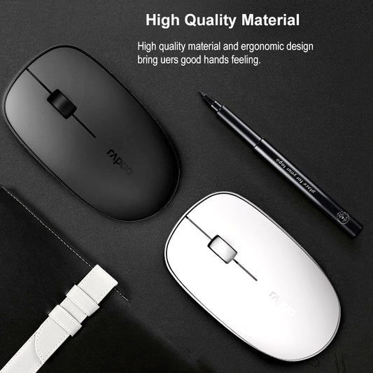 Rapoo M200 Silent Multi-Mode Wireless Mouse – Bluetooth 3.04.0 & 2.4GHz, 1300 DPI, Ultra-Slim Design