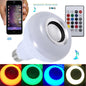 Wireless Bluetooth Speaker 12W RGB Bulb Lamp Smart Led Music Player Audio With Remote Control
