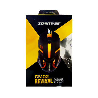 Zornwee GMO2 Wired USB Optical Gaming Mouse – Sleek Design, RGB Backlight & Smooth Control